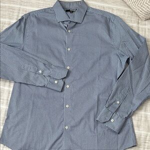 Murano Men's Navy Geometric Button Down Shirt